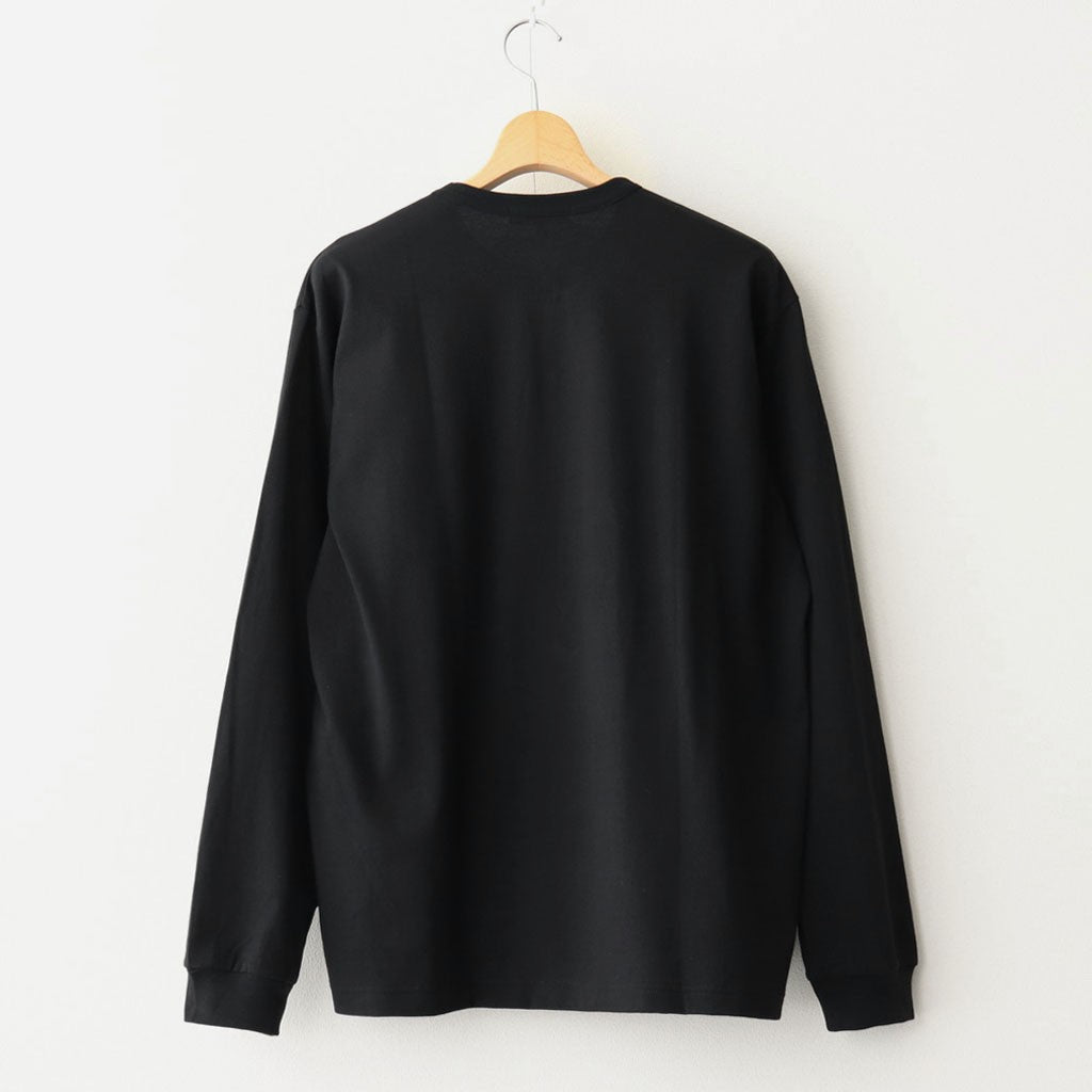 綿天竺 製品プリント長袖Tシャツ #BLACK [HP-T102-051]