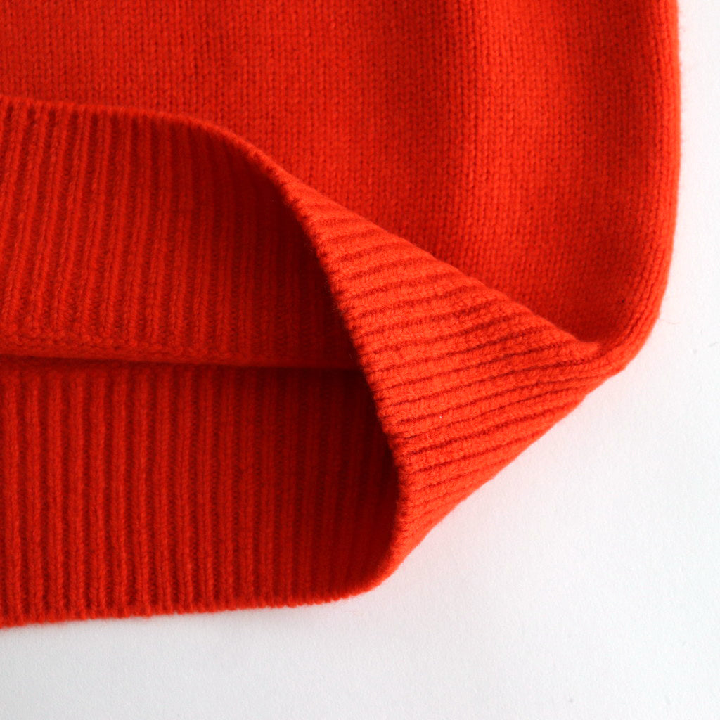 EXTRA FINE WOOL WARM KNIT CREW NECK LS #ORANGE [ST.988]