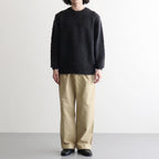 GARMENT-DYED FINX CHINO ONE-TUCK WIDE PANTS #LIGHT BEIGE [A26AP01CP]
