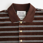 Velvet Border Polo Shirt #BROWN×NAVY [I26AW-BC11]