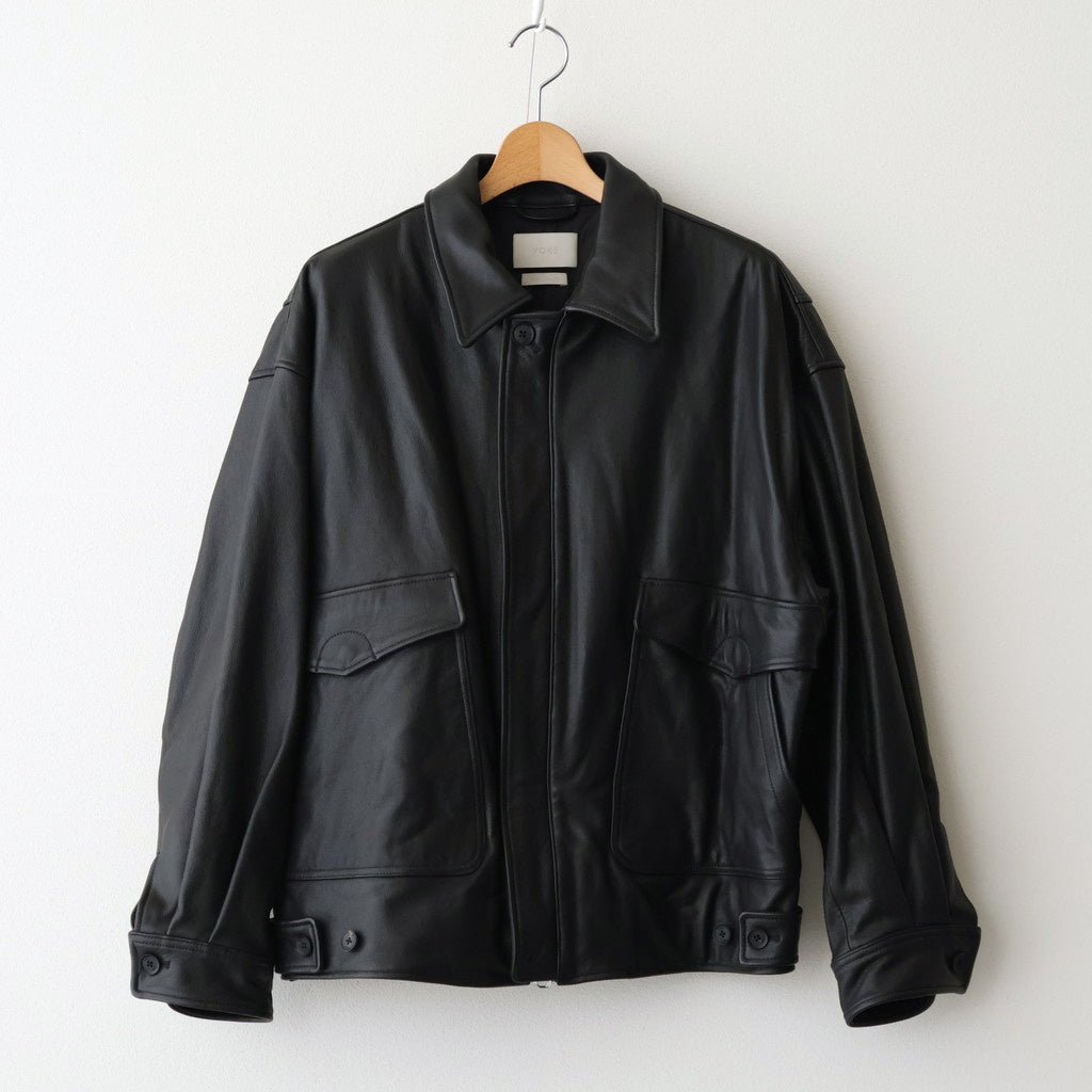 Leather Flight Jacket #BLACK [YK25FW01017B]
