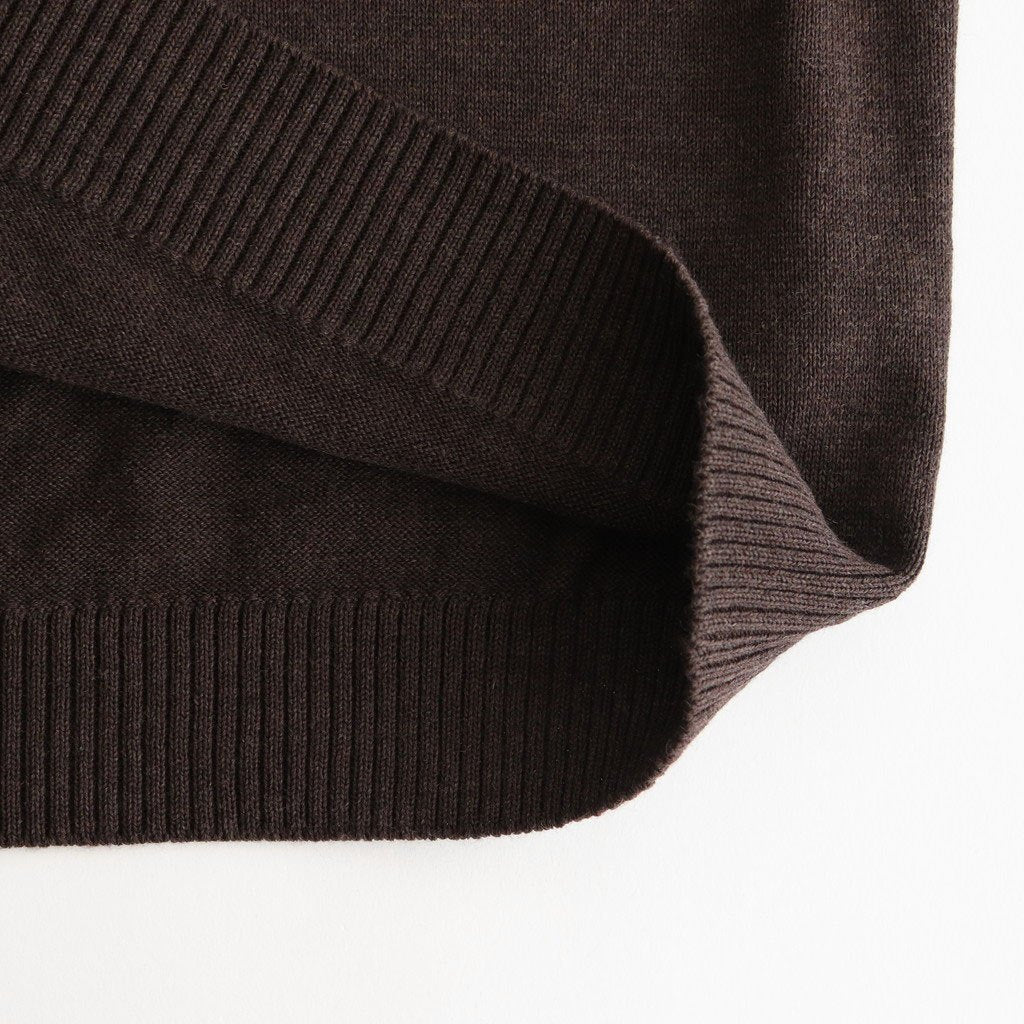 WOOL WASHI CREWNECK SWEATER #BROWN TOP [KRAGGW0102]