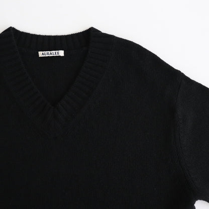 SUMMER CASHMERE KNIT V-NECK P/O #BLACK [A25SV02CK]