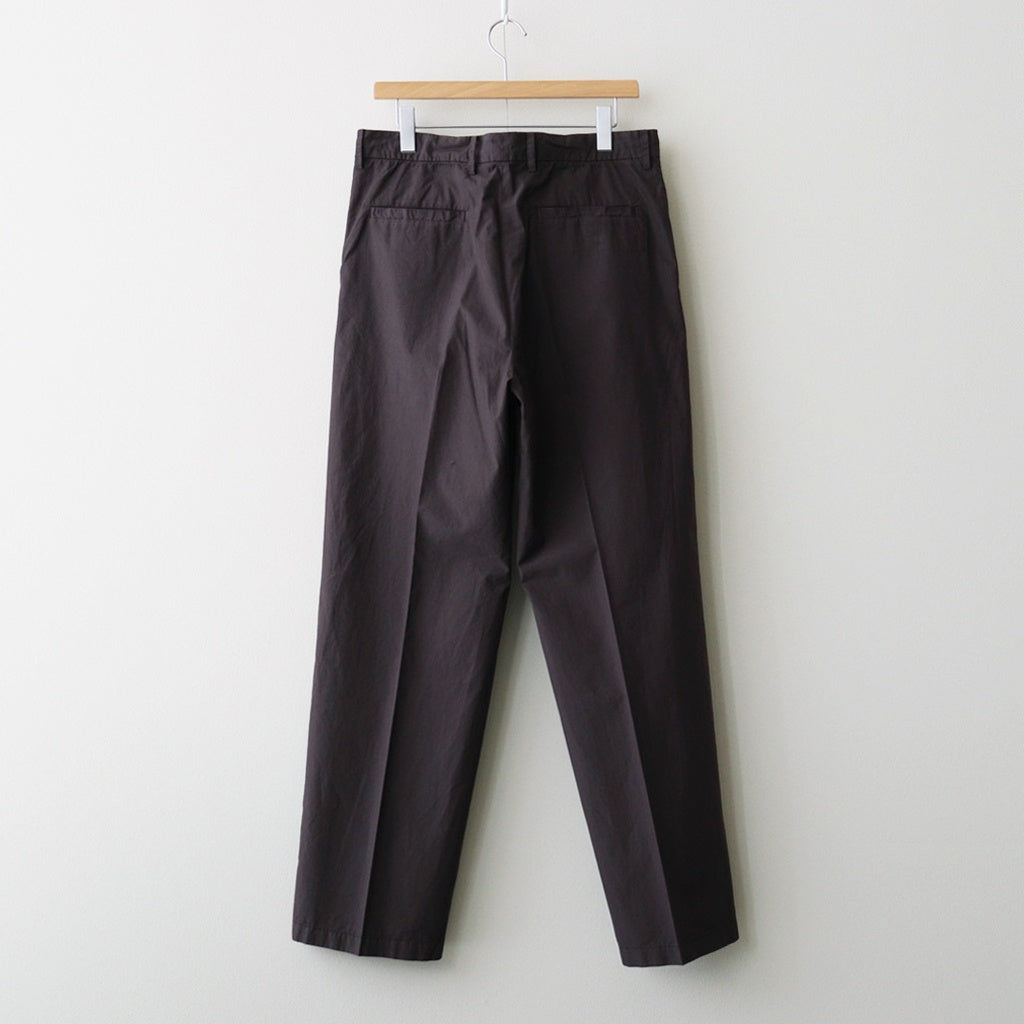 GARMENT-DYED FINX SHUTTLE WEATHER ONE-TUCK SLACKS #DARK BROWN
