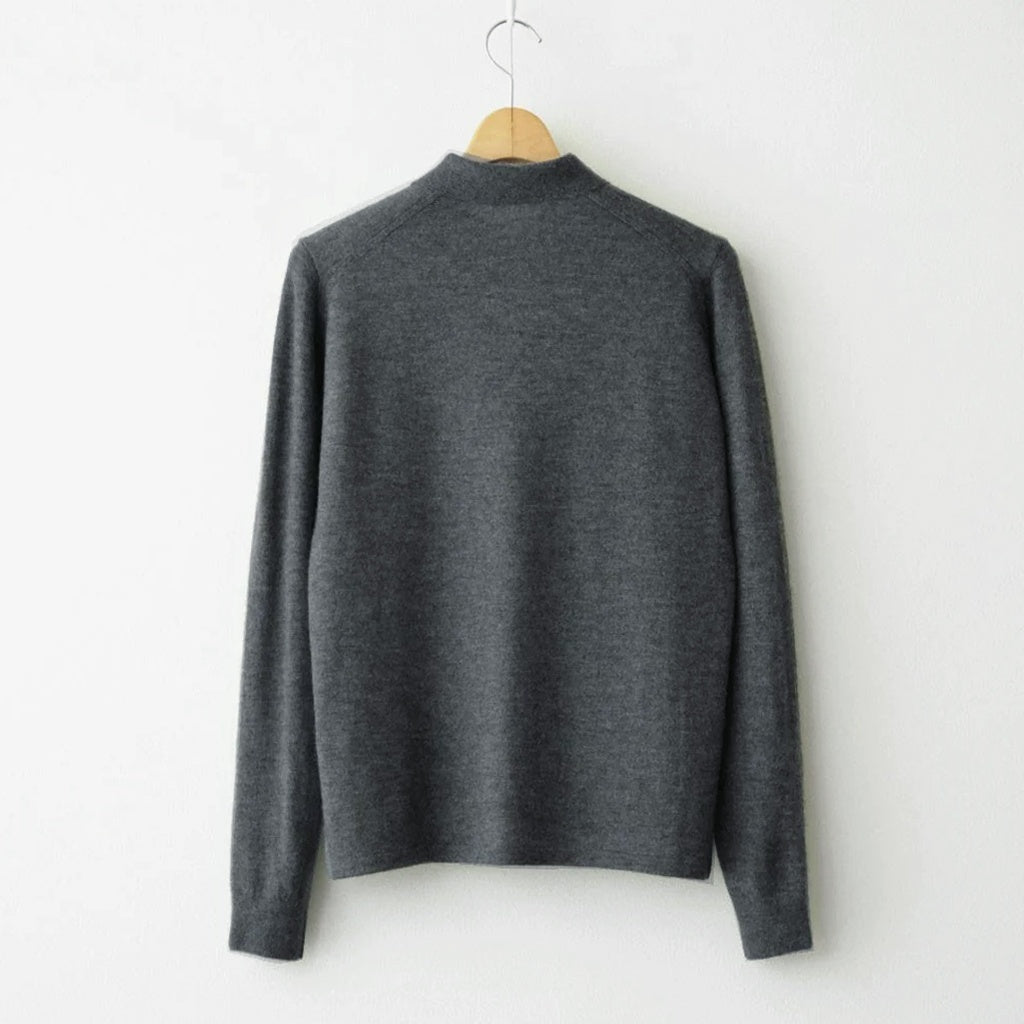 HIGH GAUGE SOFT CASHMERE KNIT SHIRT CARDIGAN #CHARCOAL [A26AC03SM]