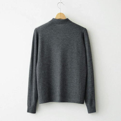 HIGH GAUGE SOFT CASHMERE KNIT SHIRT CARDIGAN #CHARCOAL [A26AC03SM]
