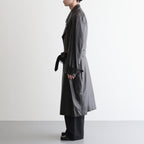 LEATHER DOUBLE BREASTED COAT #DARK BROWN [YK24FW0747C]