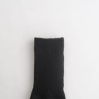 ORGANIC DAILY 3 PACK RIBBED CREW SOCKS #BLACK [R1427-AW25]