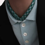 AIRY LIGHT COTTON CHECK SCARF #GREEN GINGHAM CHECK [A25SS03GC-W]