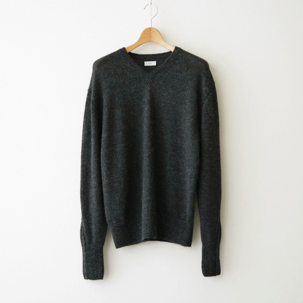 Baby Alpaca V-neck Sweater #Charcoal [YK26FW01379S]