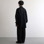 Wool Smooth Flannel Oversized Regular Collar Shirt #BLACK [GM244-50010]