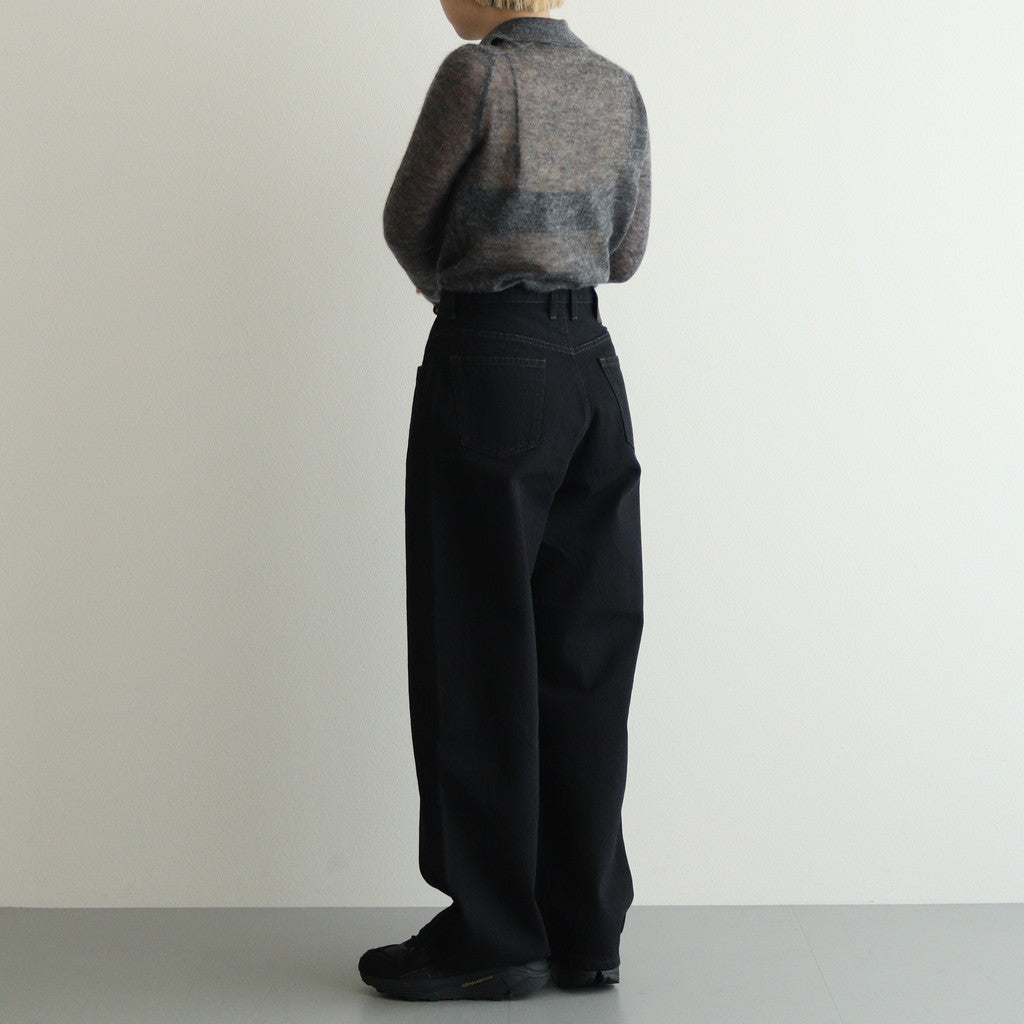 KID MOHAIR SHEER KNIT SHIRT CARDIGAN #TOP CHARCOAL [A24AC02FG]