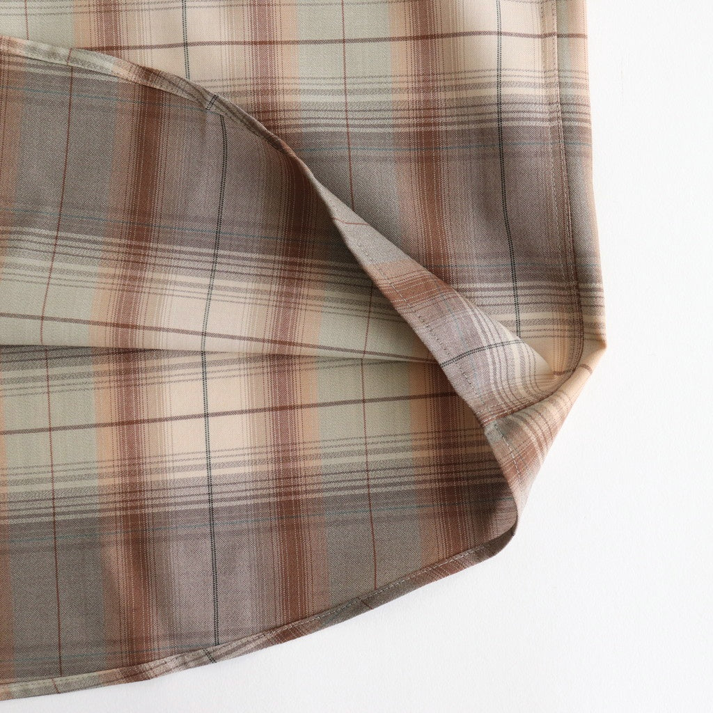 SUPER LIGHT WOOL CHECK SHIRT #GRAY BROWN CHECK [A25SS01LC]