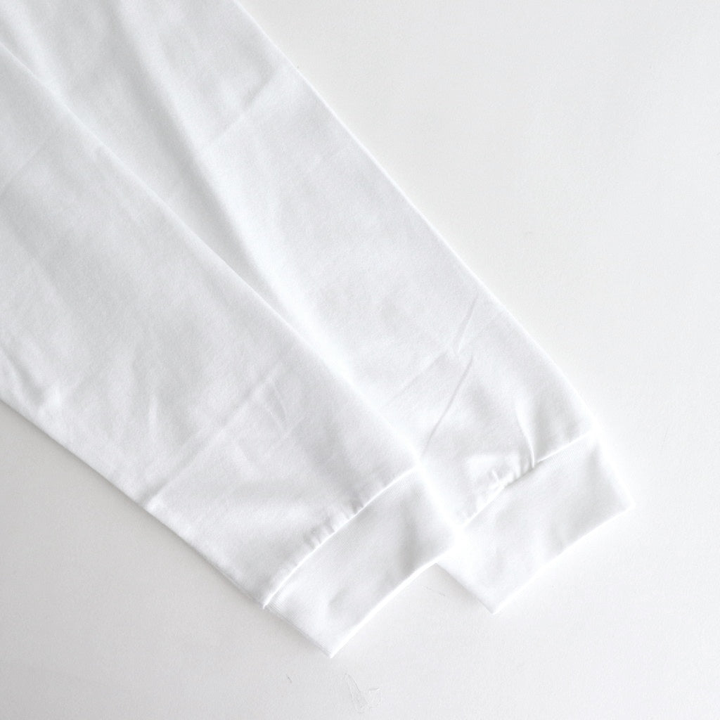 綿天竺 製品プリント長袖Tシャツ #WHITE [HP-T102-051]