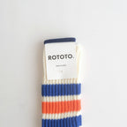 COARSE RIBBED OLDSCHOOL CREW SOCKS #BLUE/ORANGE [R1255-AW25]