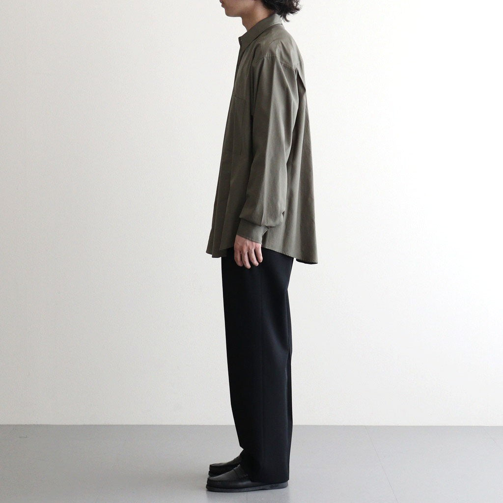WASHED FINX TWILL BIG SHIRT #DARK OLIVE [A26AS02TN]