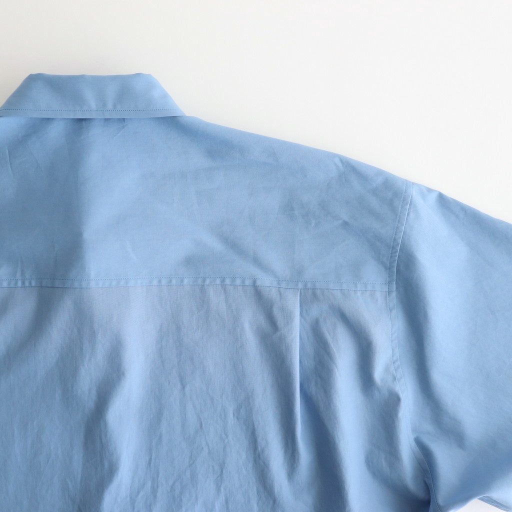 WASHED FINX TWILL BIG HALF SLEEVED SHIRT #BLUE [A25SS03TN]