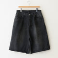 BAGGY DENIM SHORTS #BLACK [ST.1238]