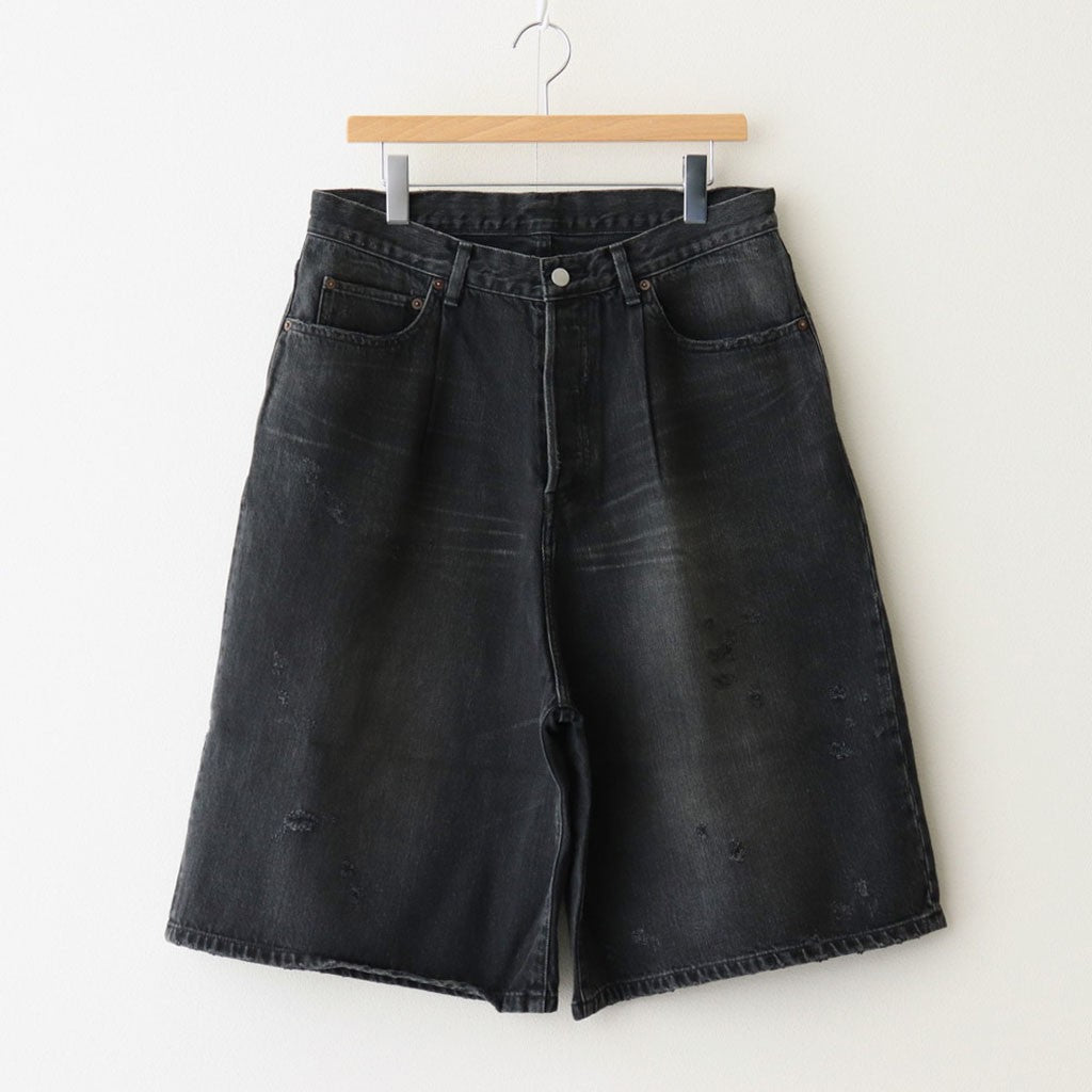 BAGGY DENIM SHORTS #BLACK [ST.1238]