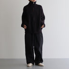 3/4 FRONT ZIP HIGHNECK RIB SWEATER #DARK BROWN [YK24FW0829S]