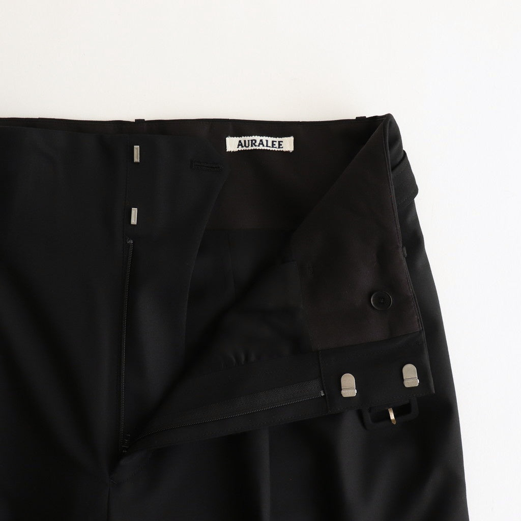 SUPER FINE TROPICAL WOOL TWO-TUCK SLACKS #BLACK [A25SP04MT]