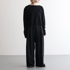 WOOL TROPICAL WIDE EASY PANTS #BLACK [PRAGGM0110]