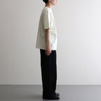LUSTER PLAITING BOAT NECK TEE #IVORY PISTACHIO [A00P04GT]
