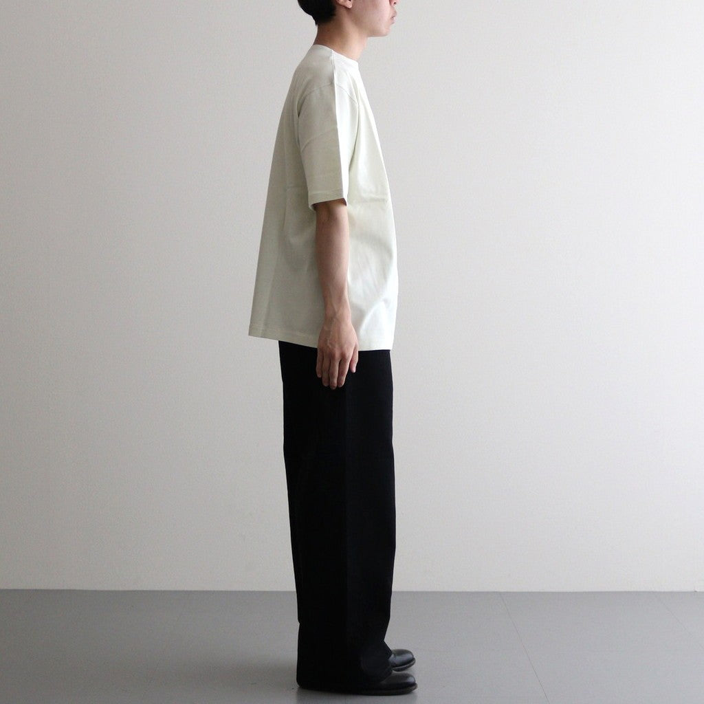 LUSTER PLAITING BOAT NECK TEE #IVORY PISTACHIO [A00P04GT]
