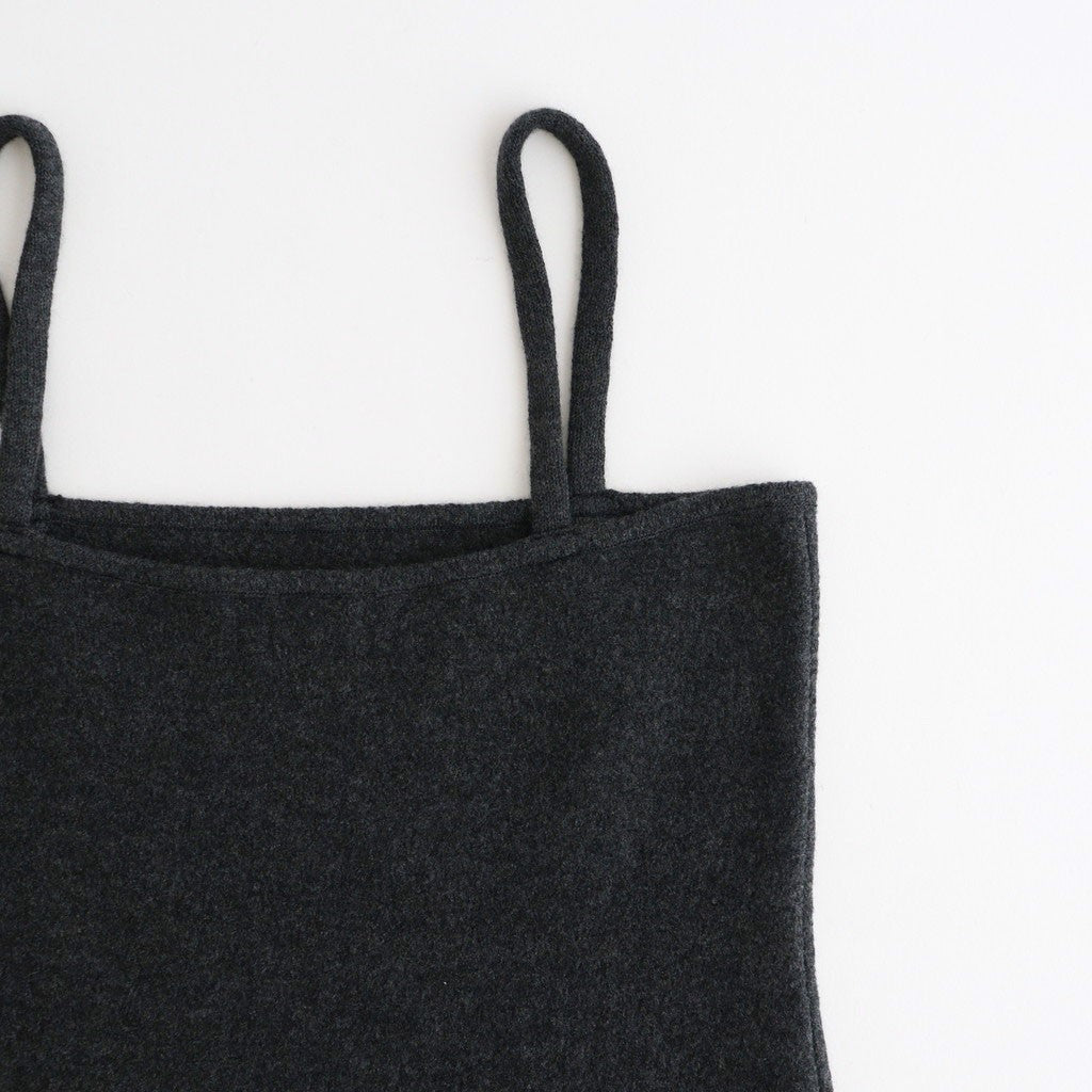 SMOOTH FULLED WOOL KNIT DRESS #CHARCOAL [A26AD03KS]