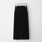 Pencil Velour Skirt #BLK [12520805]