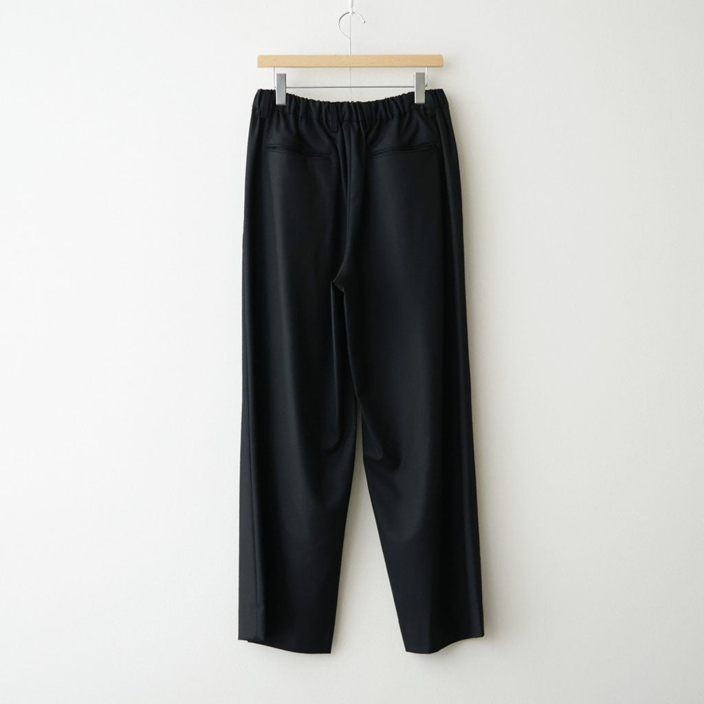 WOOL FLANNEL EASY WIDE TROUSERS #BLACK [ST.1609]