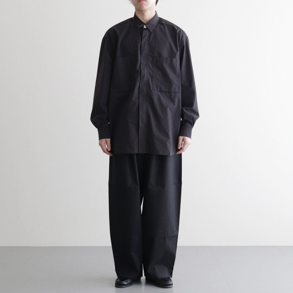 綿ツイル微起毛 ワイド2タックパンツ #BLACK [HQ-P006-051] - ciacura