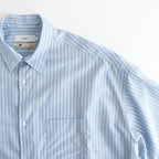 SIDOGRAS S/S Oversized Regular Collar Shirt #SAX STRIPE [GM262-50029]