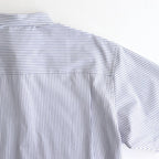 綿ストライプ S/S シャツ #WHITE×SAX [HO-B023-051]