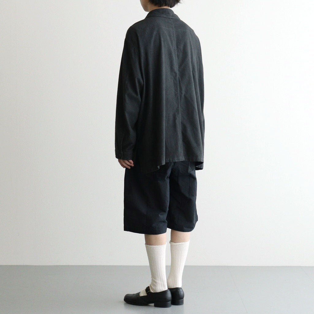 綿エステルジャカード ハーフパンツ #BLACK [HQ-P019-051]