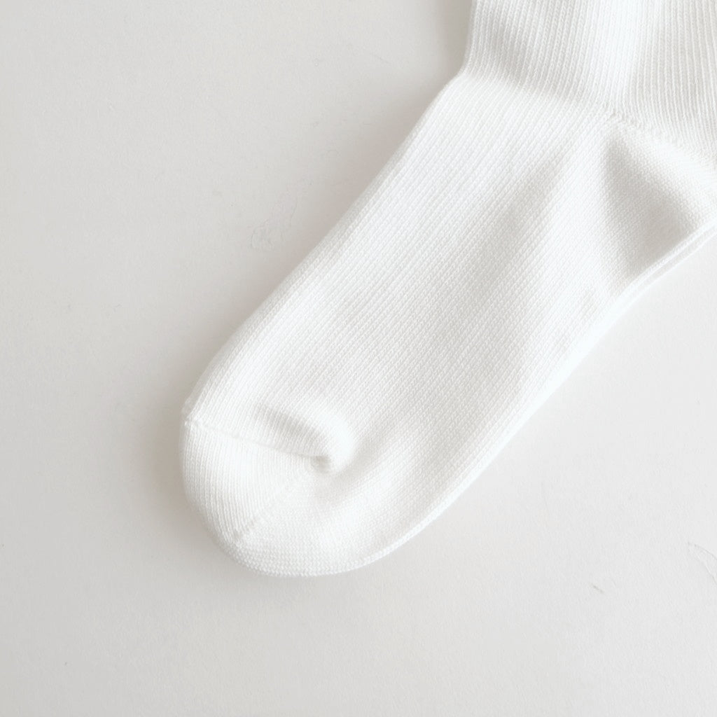ORGANIC DAILY 3 PACK RIBBED CREW SOCKS #WHITE [R1427-AW25]