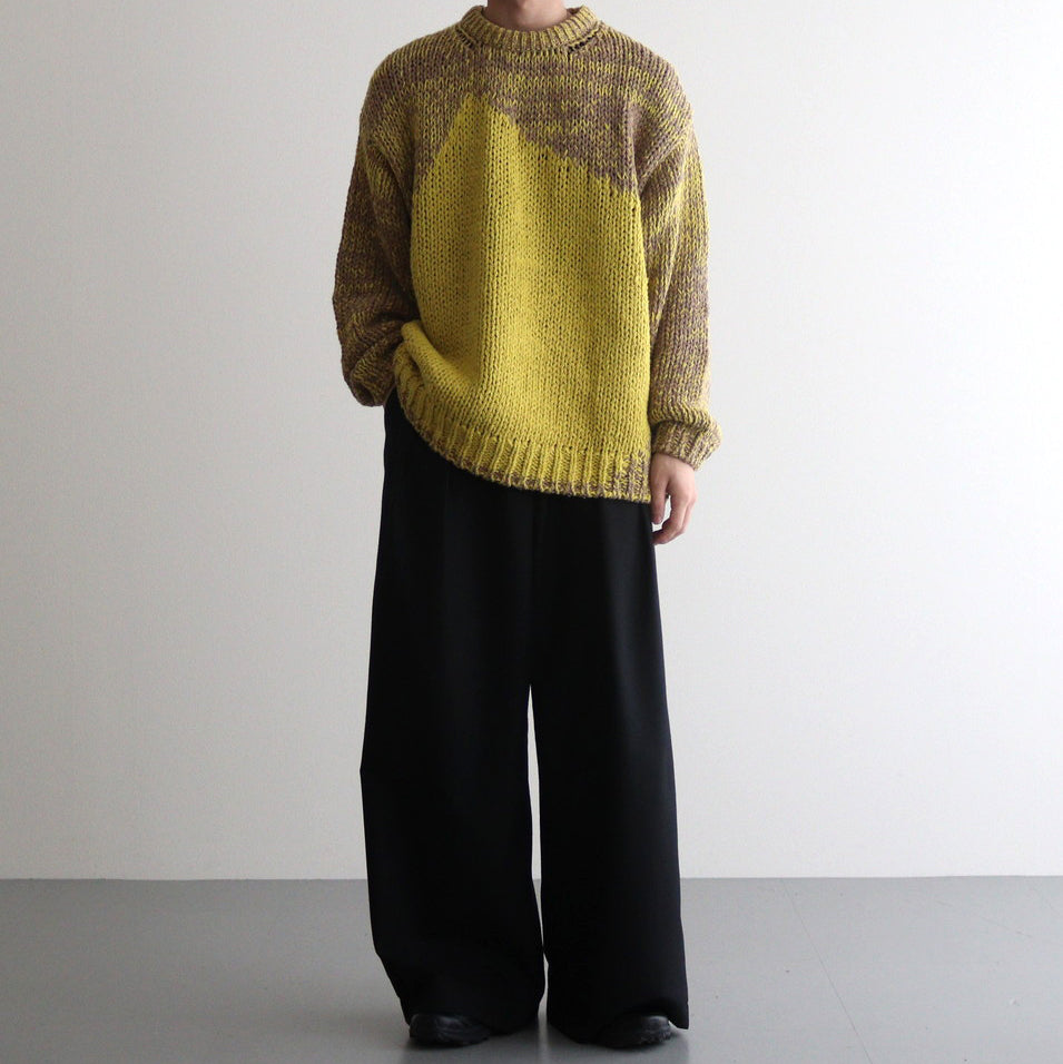 INTARSIA CREWNECK SWEATER #YELLOW [YK24SS0678S]