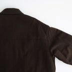 ウールライトシャギー×キュプラツイルキルティング ジップブルゾン #BROWN [HR-J024-051]
