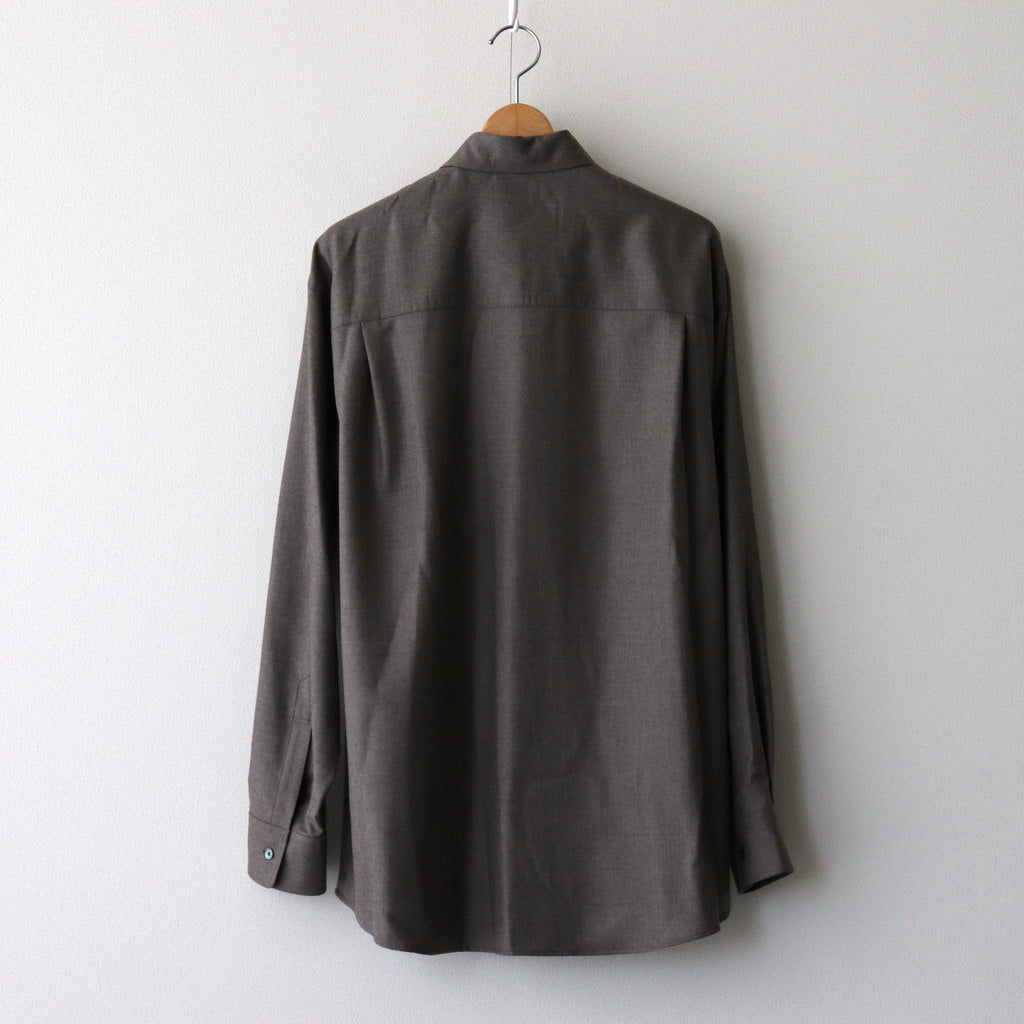 SUPER LIGHT WOOL SHIRT #TOP BROWN [A24AS01OS] - ciacura 三重県