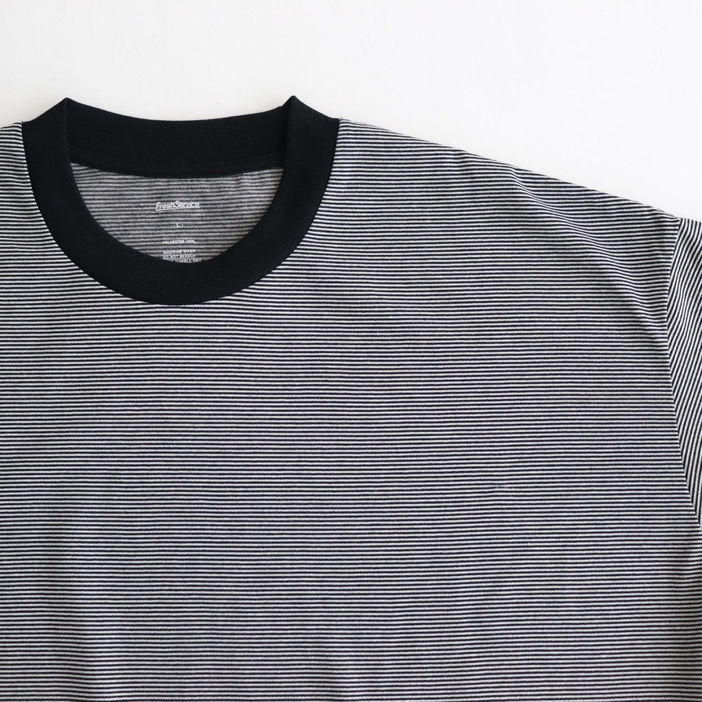 MICRO BORDER L/S TEE #WHITE × BLACK [FSC251-70114]