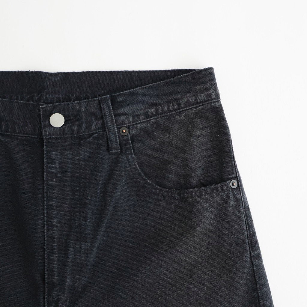 SULFUR DYED OXFORD VINTAGE WIDE PANTS #BLACK [ST.1395]