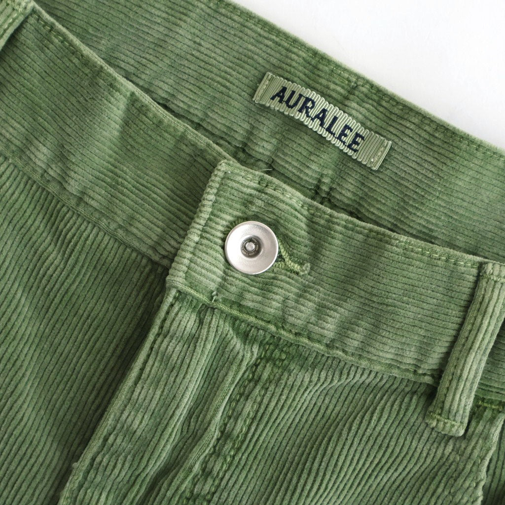 GARMENT-DYED FINX CORDUROY 5P WIDE PANTS #DUSTY GREEN [A26SP01FX]