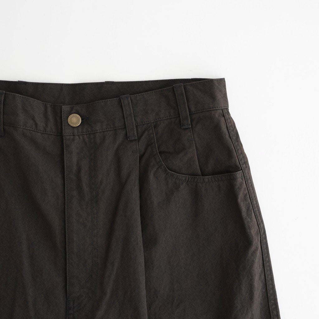 ナイロンオックス 製品染め タックパンツ #BROWN [HQ-P003-051]