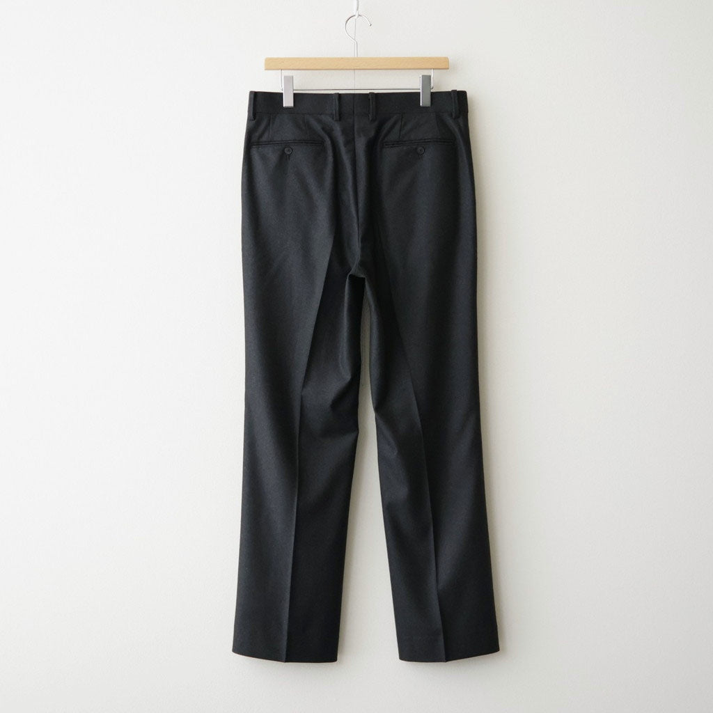 WOOL FULLING FLANNEL ONE-TUCK SLACKS #TOP CHARCOAL [A26AP03CF]