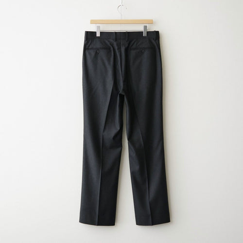 WOOL FULLING FLANNEL ONE-TUCK SLACKS #TOP CHARCOAL [A26AP03CF]