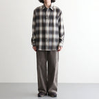 SUPER LIGHT WOOL CHECK SHIRT #BROWN CHARCOAL CHECK [A26AS01LC]