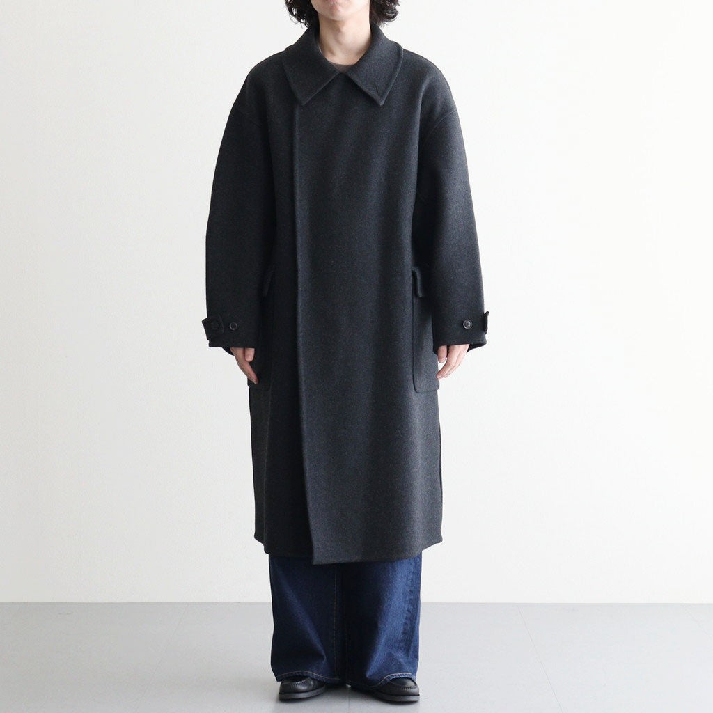 Wool Cashmere Double Breasted Rever Coat #Charcoal [YK26FW01317C]