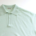 SUPER FINE CASHMERE SILK KNIT SKIPPER POLO #WHITE GREEN [A25SP02SC]