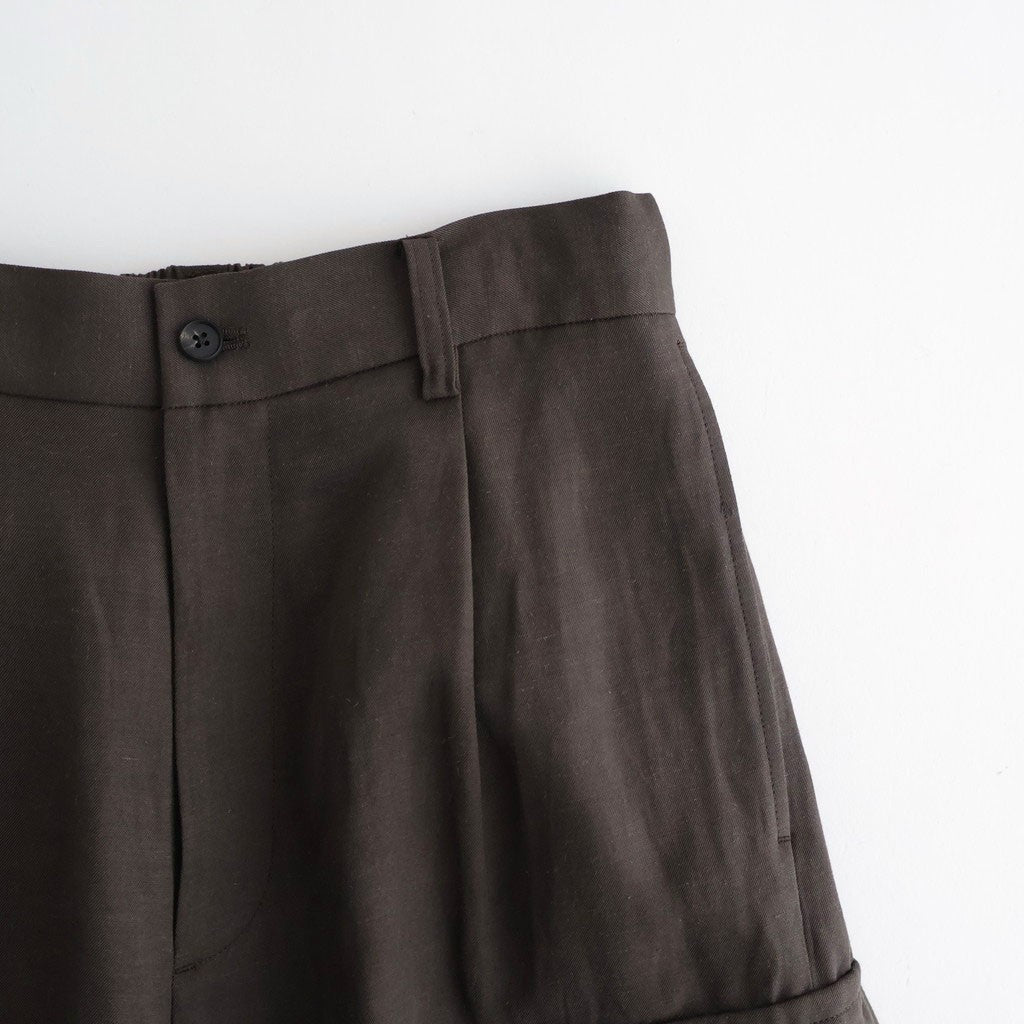 VIS/LI/RA TWILL CARGO TROUSERS #KHAKI BROWN [ST.1434]