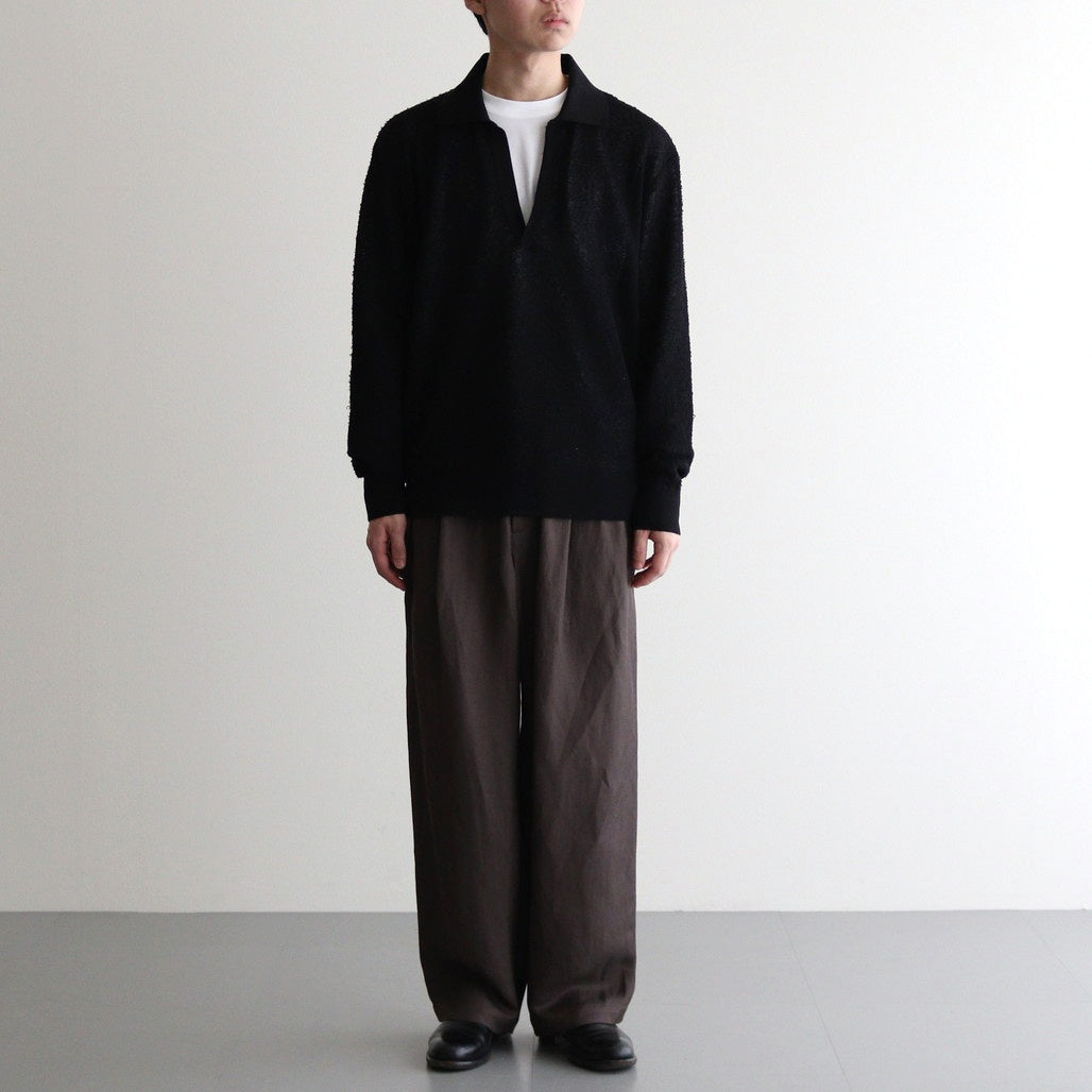 SHEER LIGHT KNIT SKIPPER LS #BLACK [ST.1150]